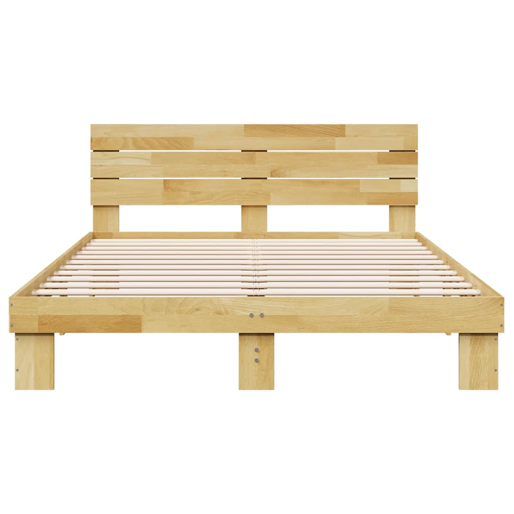 Bedframe hoofdeinde zonder matras 135x190 cm massief hout eiken is nu te koop bij PeponiXL, paradijselijk wonen!