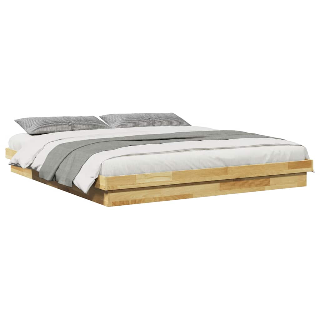 Bedframe zonder matras 200x200 cm massief hout eiken