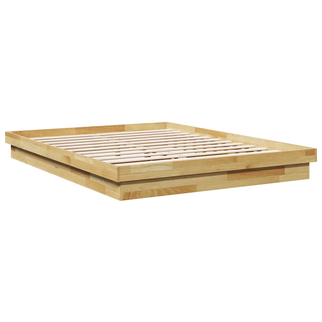 Bedframe zonder matras 160x200 cm massief hout eiken is nu te koop bij PeponiXL, paradijselijk wonen!