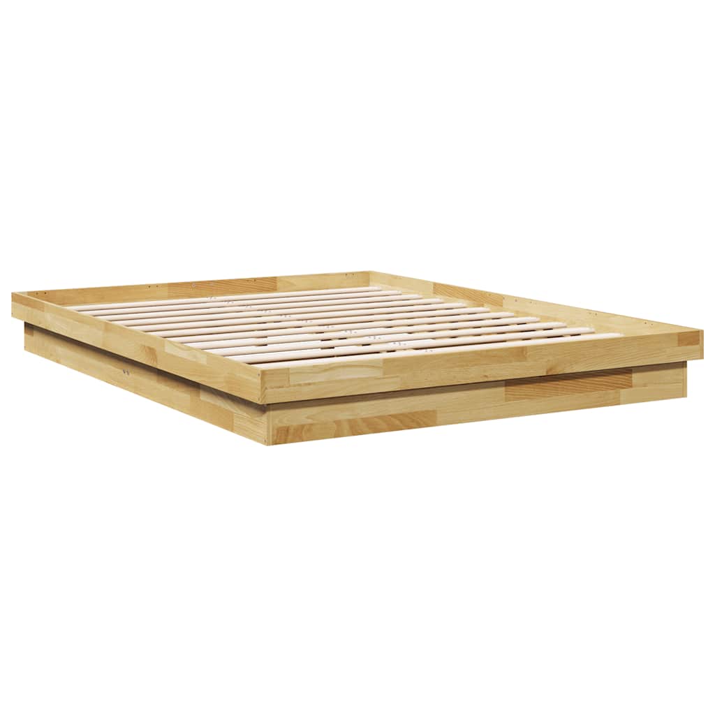 Bedframe zonder matras 150x200 cm massief hout eiken is nu te koop bij PeponiXL, paradijselijk wonen!