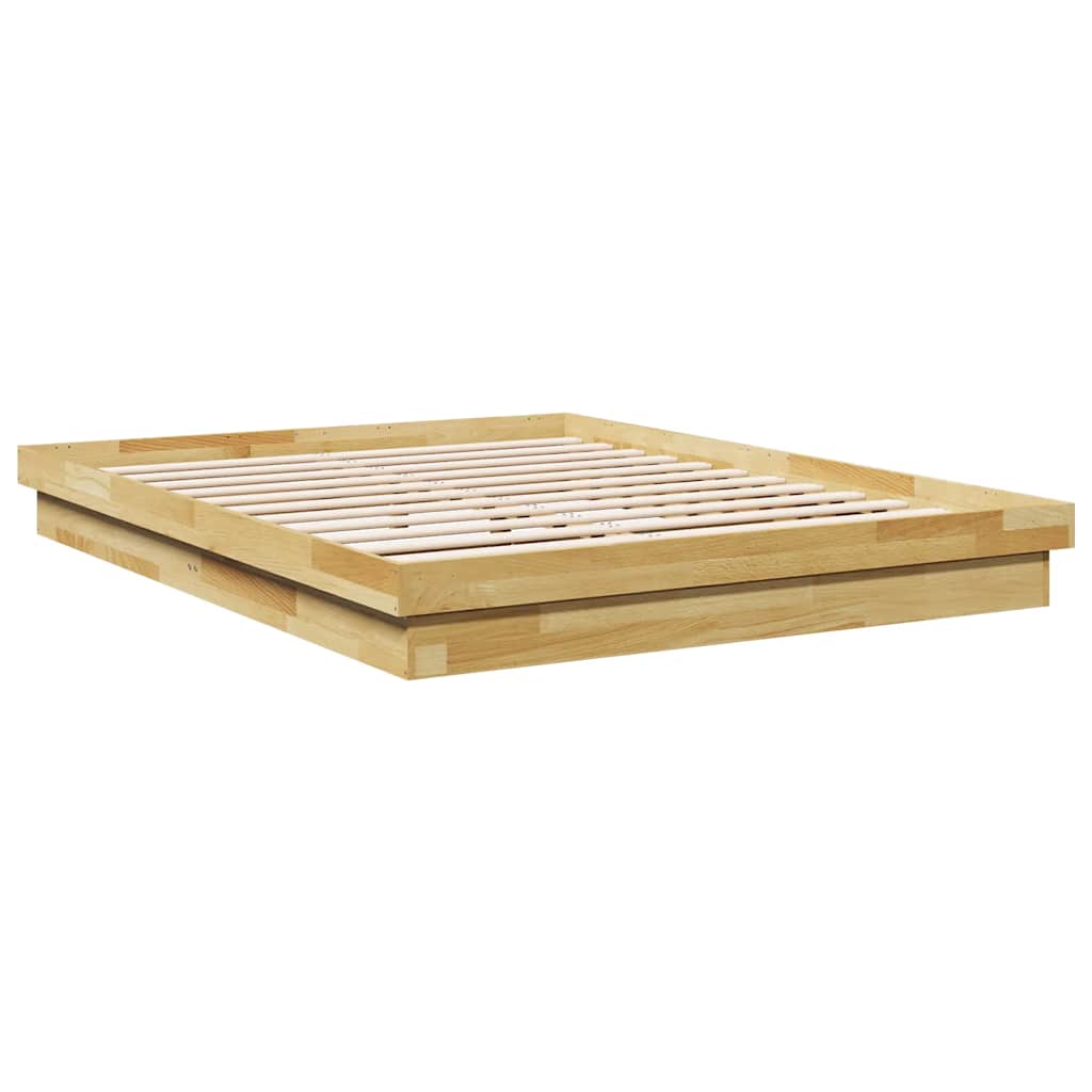 Bedframe zonder matras 150x200 cm massief hout eiken is nu te koop bij PeponiXL, paradijselijk wonen!