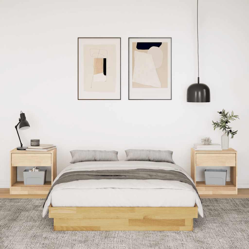 Bedframe zonder matras 120x200 cm massief hout eiken is nu te koop bij PeponiXL, paradijselijk wonen!