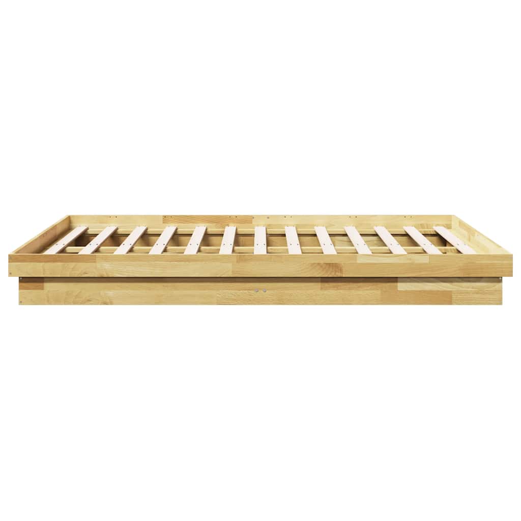 Bedframe zonder matras 135x190 cm massief hout eiken is nu te koop bij PeponiXL, paradijselijk wonen!
