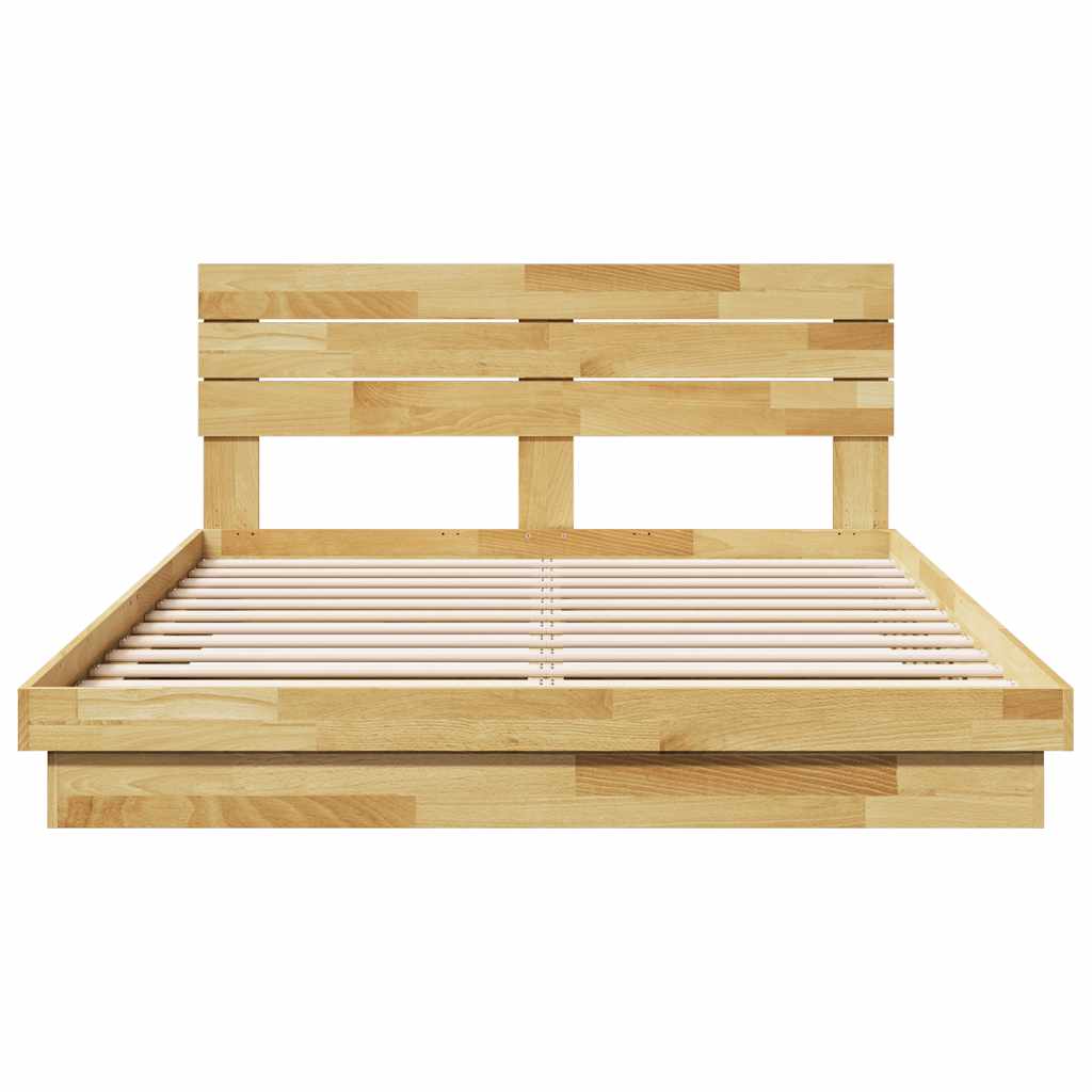 Bedframe hoofdeinde zonder matras 150x200 cm massief hout eiken is nu te koop bij PeponiXL, paradijselijk wonen!