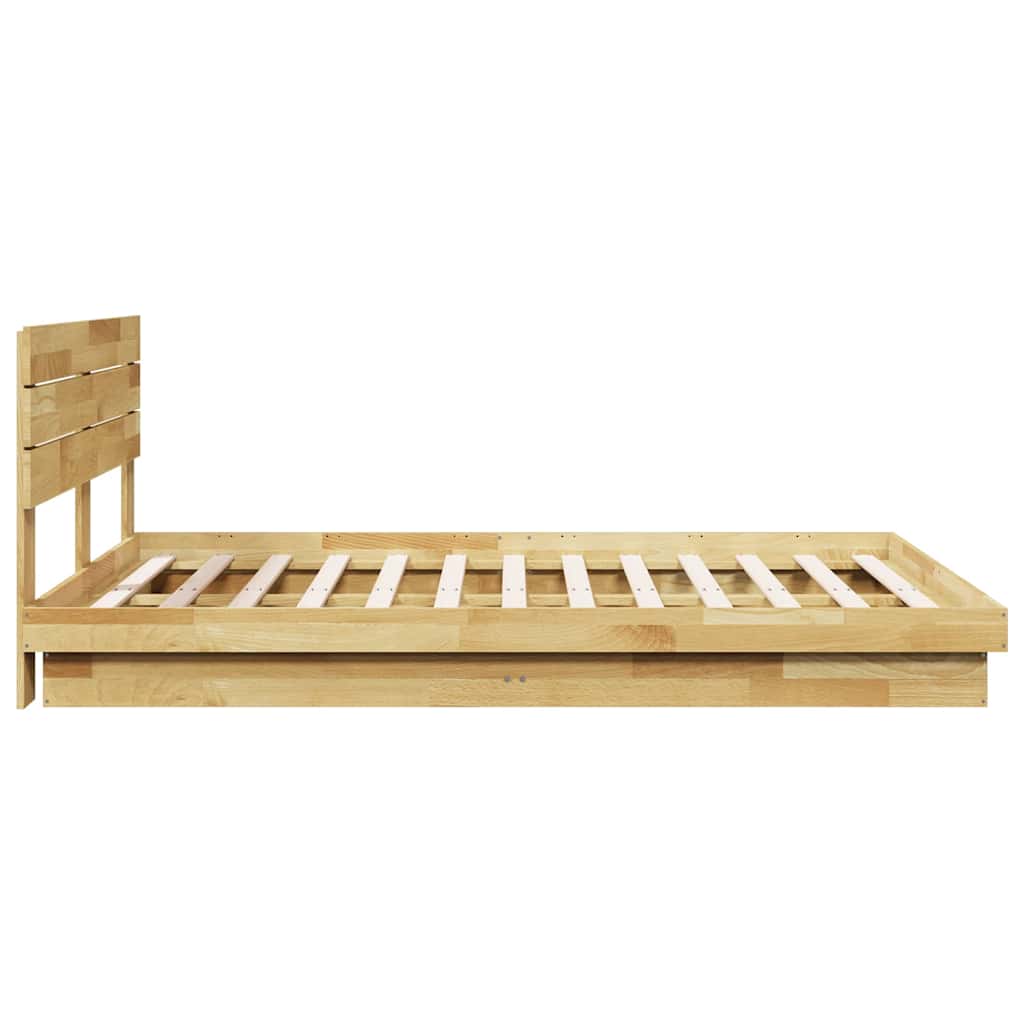 Bedframe hoofdeinde zonder matras 150x200 cm massief hout eiken is nu te koop bij PeponiXL, paradijselijk wonen!