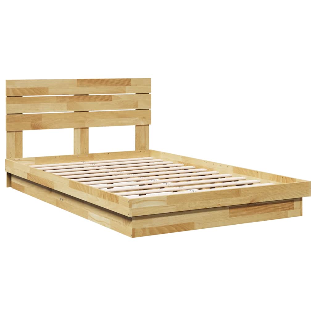 Bedframe hoofdeinde zonder matras 120x200 cm massief hout eiken is nu te koop bij PeponiXL, paradijselijk wonen!