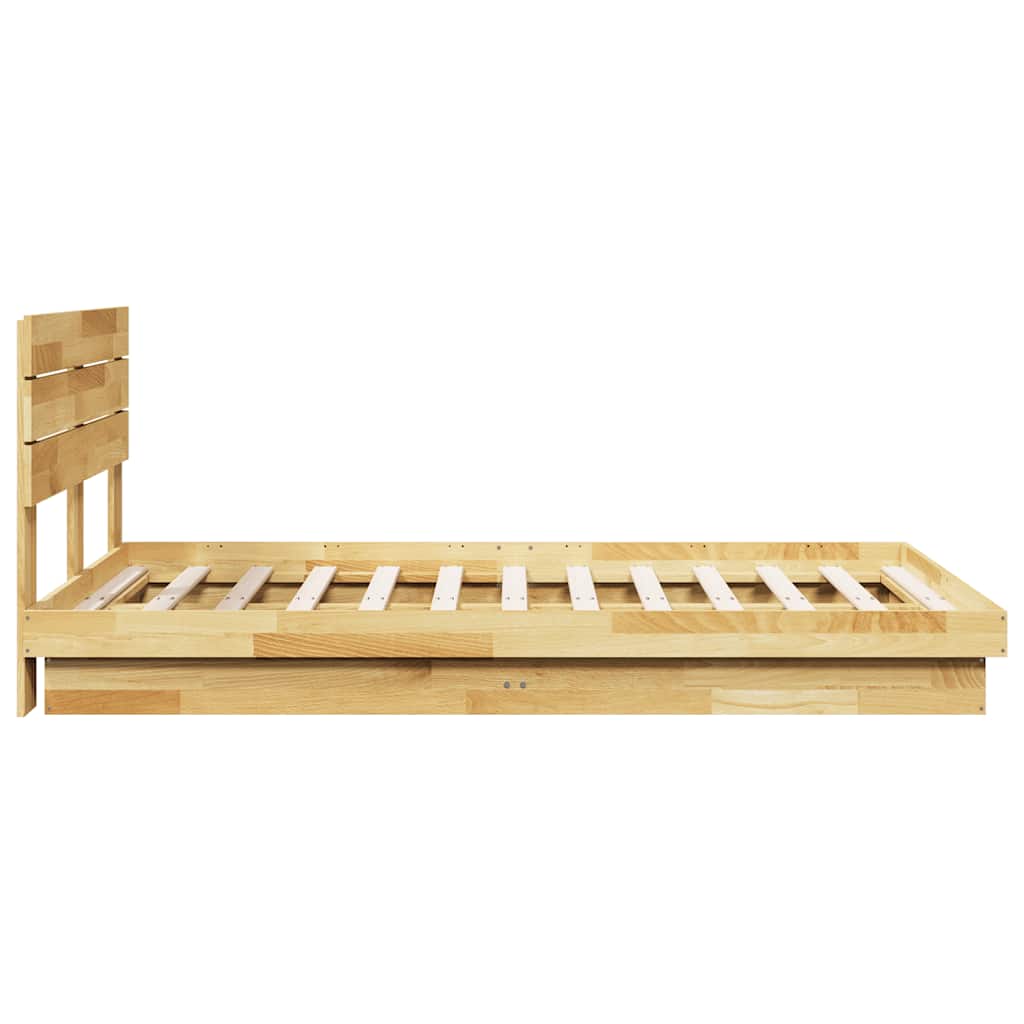 Bedframe hoofdeinde zonder matras 120x200 cm massief hout eiken is nu te koop bij PeponiXL, paradijselijk wonen!