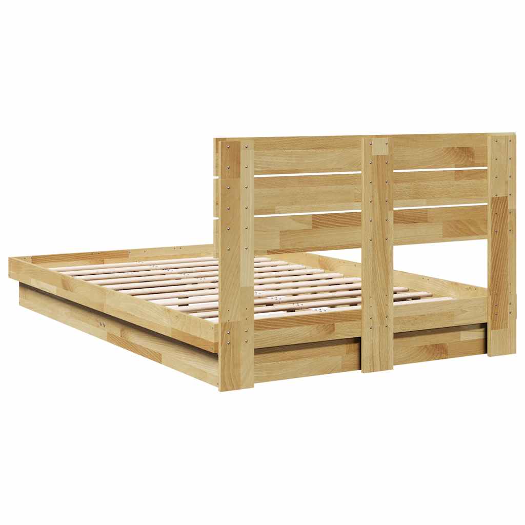 Bedframe hoofdeinde zonder matras 120x200 cm massief hout eiken is nu te koop bij PeponiXL, paradijselijk wonen!