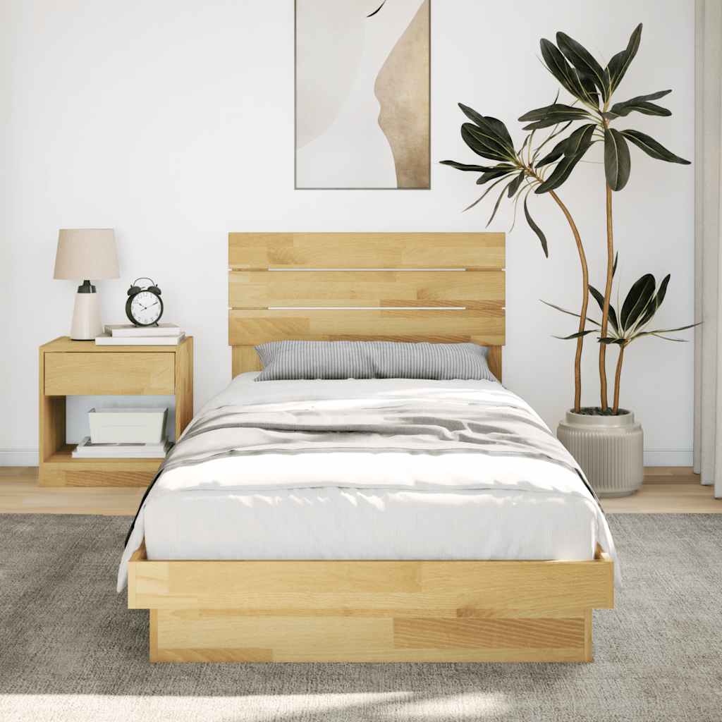 Bedframe hoofdeinde zonder matras 100x200 cm massief hout eiken is nu te koop bij PeponiXL, paradijselijk wonen!