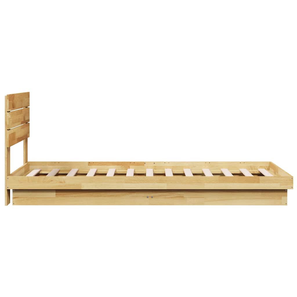 Bedframe hoofdeinde zonder matras 100x200 cm massief hout eiken is nu te koop bij PeponiXL, paradijselijk wonen!