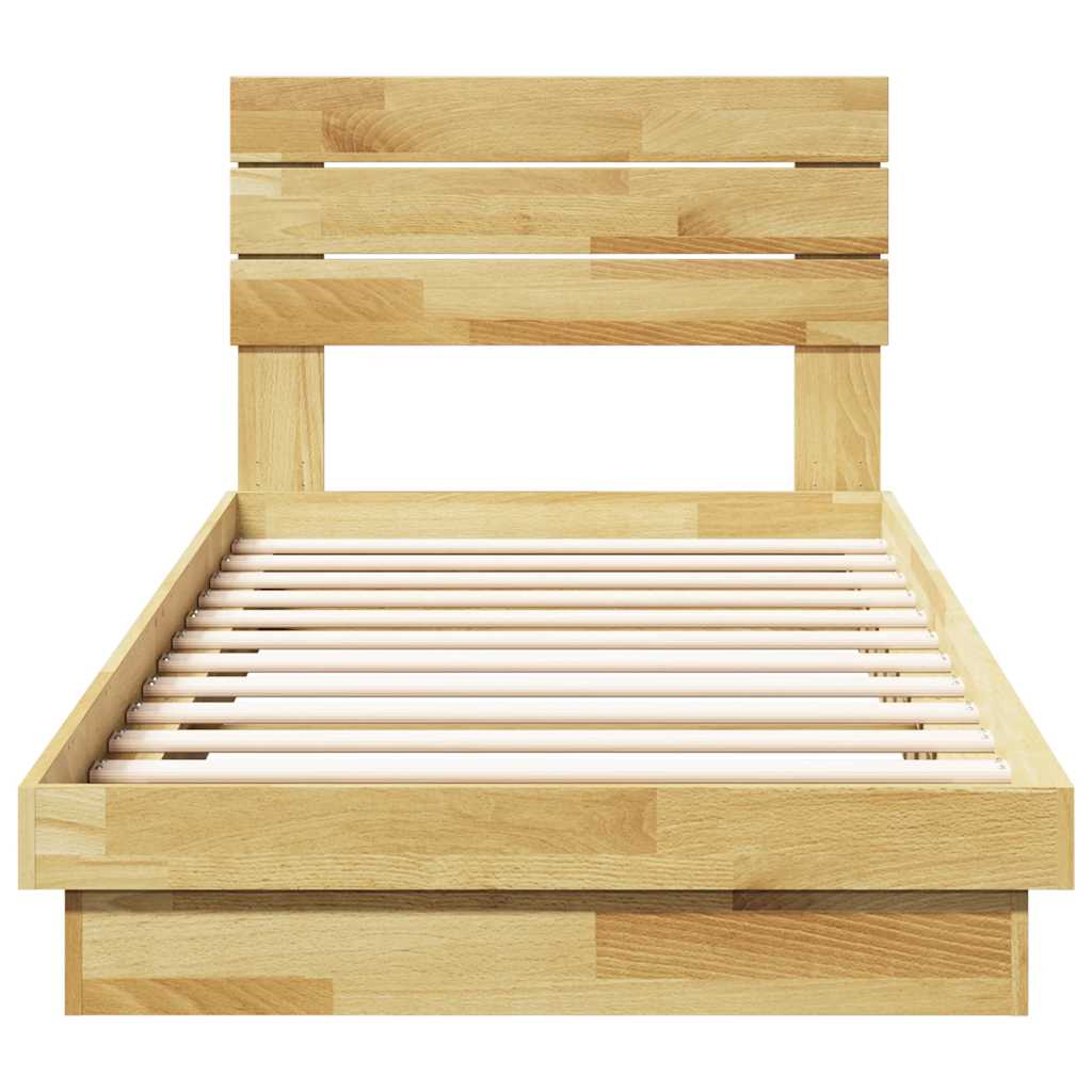 Bedframe hoofdeinde zonder matras 75x190 cm massief hout eiken is nu te koop bij PeponiXL, paradijselijk wonen!