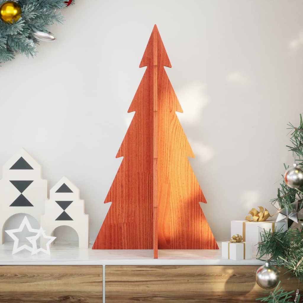 Kerstdecoratie kerstboom 80 cm massief grenenhout wasbruin is nu te koop bij PeponiXL, paradijselijk wonen!