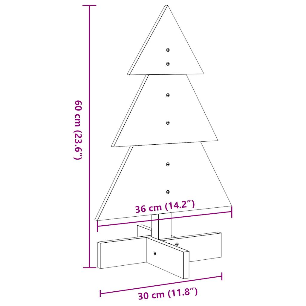 Kerstdecoratie kerstboom 60 cm massief grenenhout wasbruin is nu te koop bij PeponiXL, paradijselijk wonen!