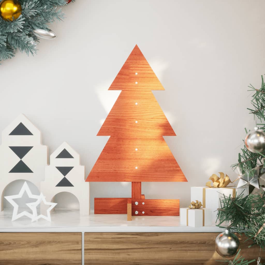Kerstdecoratie kerstboom 60 cm massief grenenhout wasbruin is nu te koop bij PeponiXL, paradijselijk wonen!