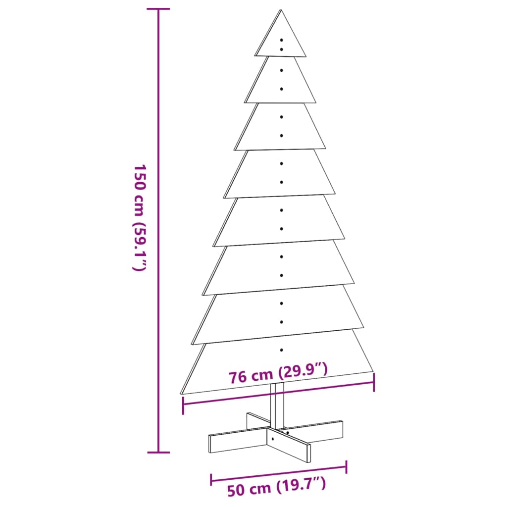Kerstdecoratie kerstboom 150 cm massief grenenhout is nu te koop bij PeponiXL, paradijselijk wonen!