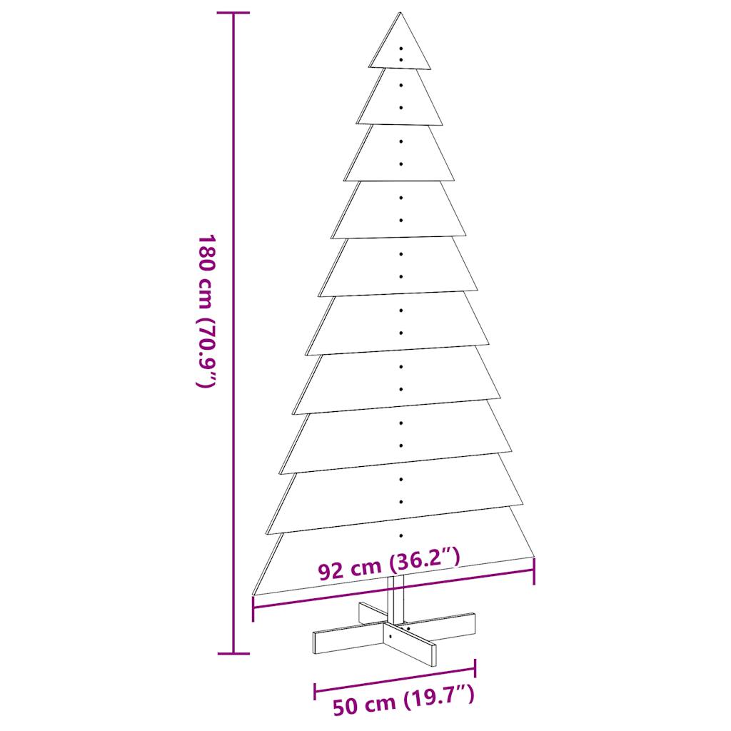 Kerstdecoratie kerstboom 180 cm massief grenenhout wasbruin is nu te koop bij PeponiXL, paradijselijk wonen!