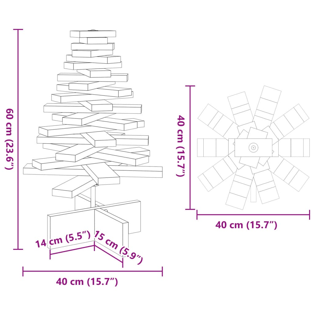 Kerstdecoratie kerstboom 60 cm massief grenenhout is nu te koop bij PeponiXL, paradijselijk wonen!