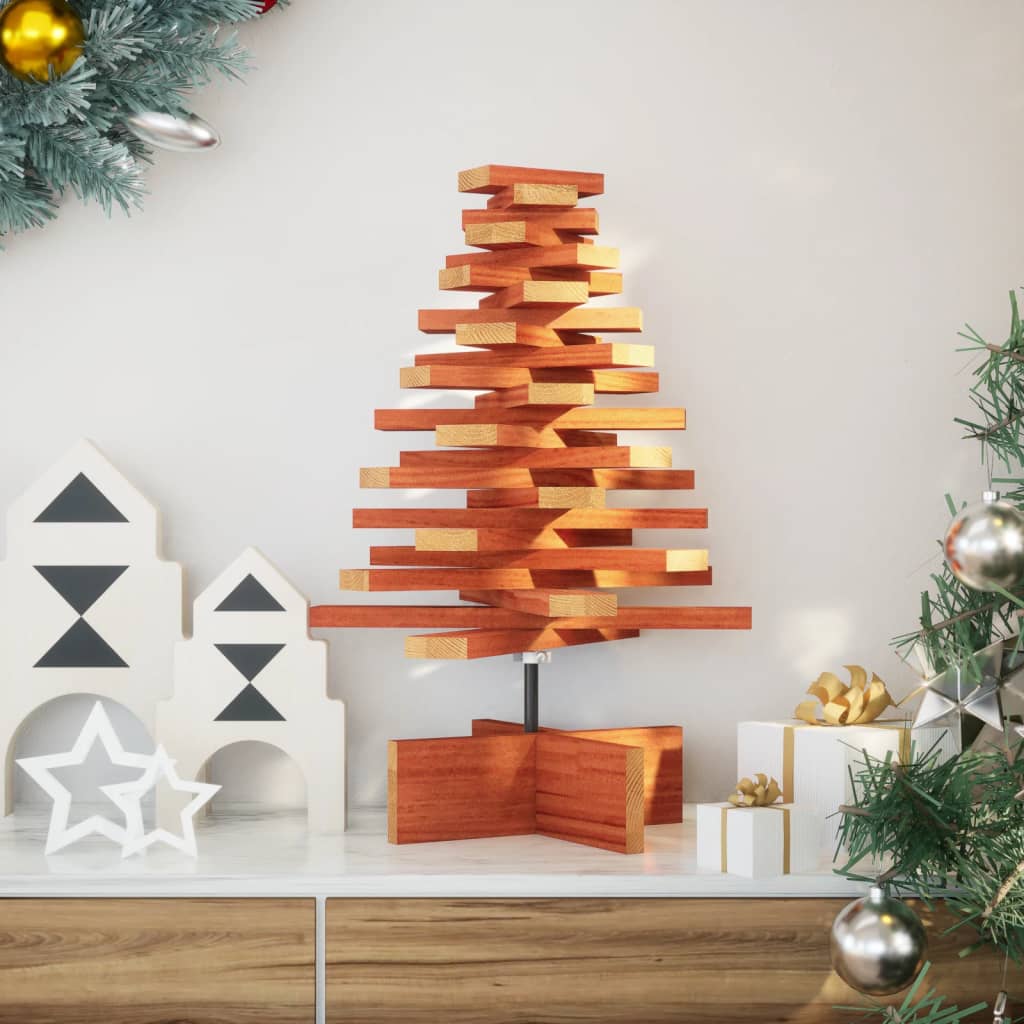 Kerstdecoratie kerstboom 60 cm massief grenenhout wasbruin is nu te koop bij PeponiXL, paradijselijk wonen!