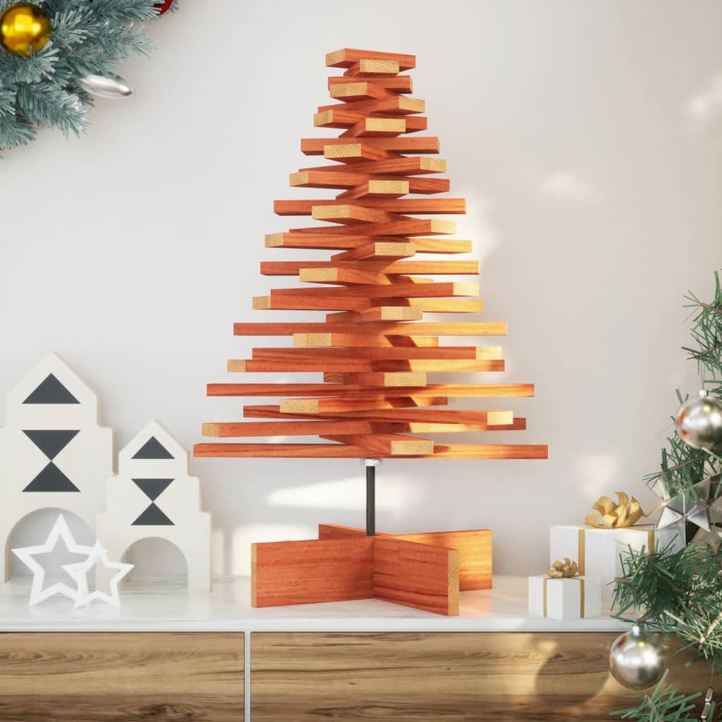 Kerstdecoratie kerstboom 80 cm massief grenenhout wasbruin is nu te koop bij PeponiXL, paradijselijk wonen!