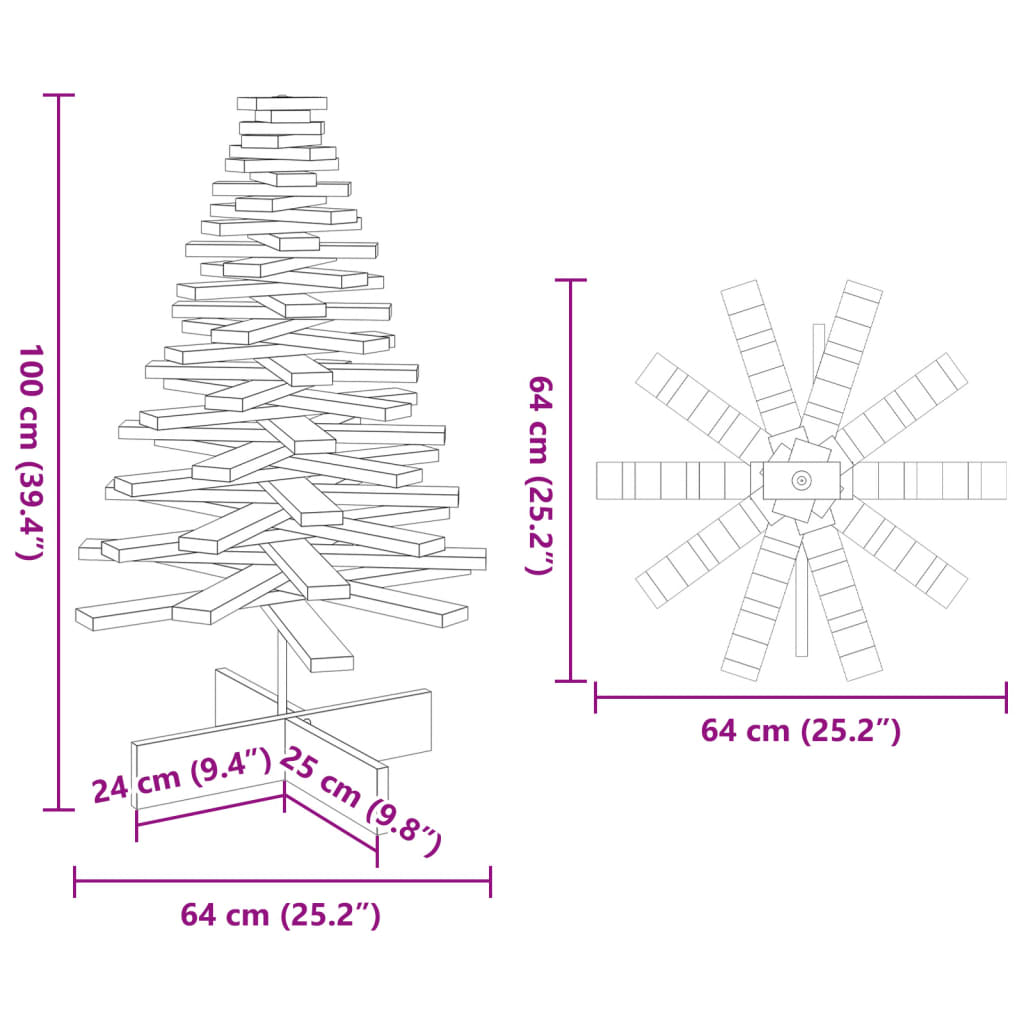 Kerstdecoratie kerstboom 100 cm massief grenenhout is nu te koop bij PeponiXL, paradijselijk wonen!