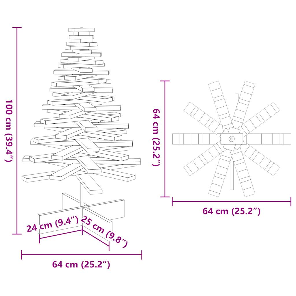 Kerstdecoratie kerstboom 100 cm massief grenenhout wasbruin is nu te koop bij PeponiXL, paradijselijk wonen!