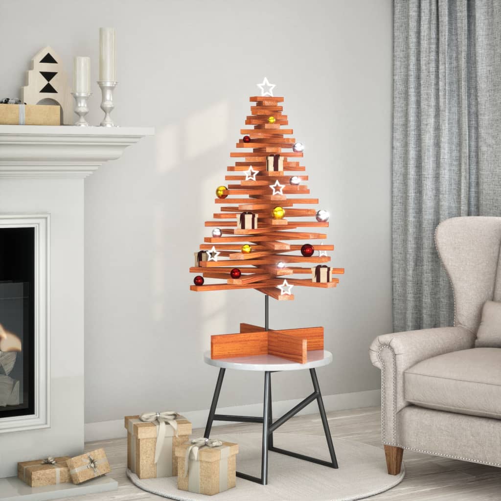 Kerstdecoratie kerstboom 100 cm massief grenenhout wasbruin is nu te koop bij PeponiXL, paradijselijk wonen!