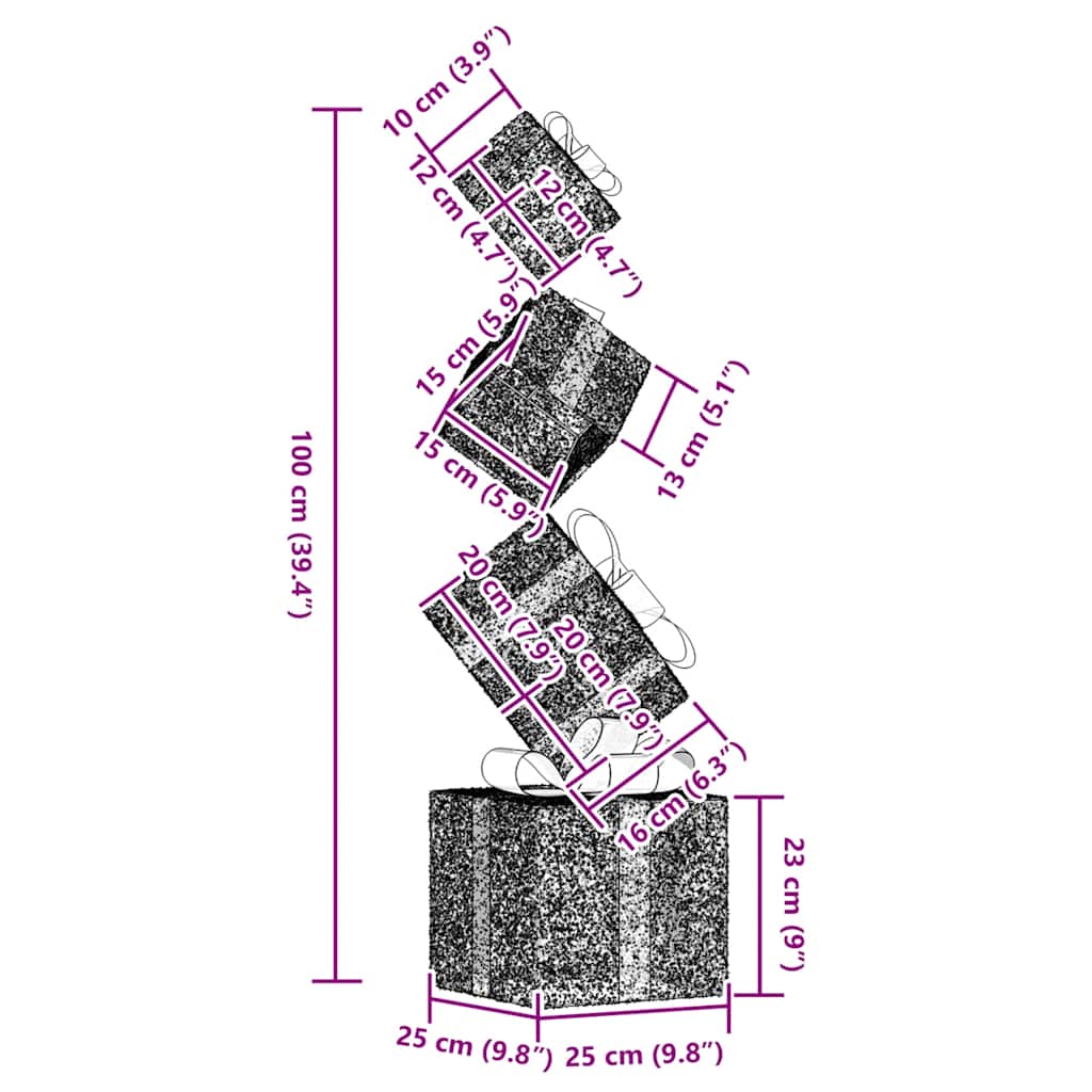 Kerstdecoratie geschenkdoos 80 LED's warm wit is nu te koop bij PeponiXL, paradijselijk wonen!