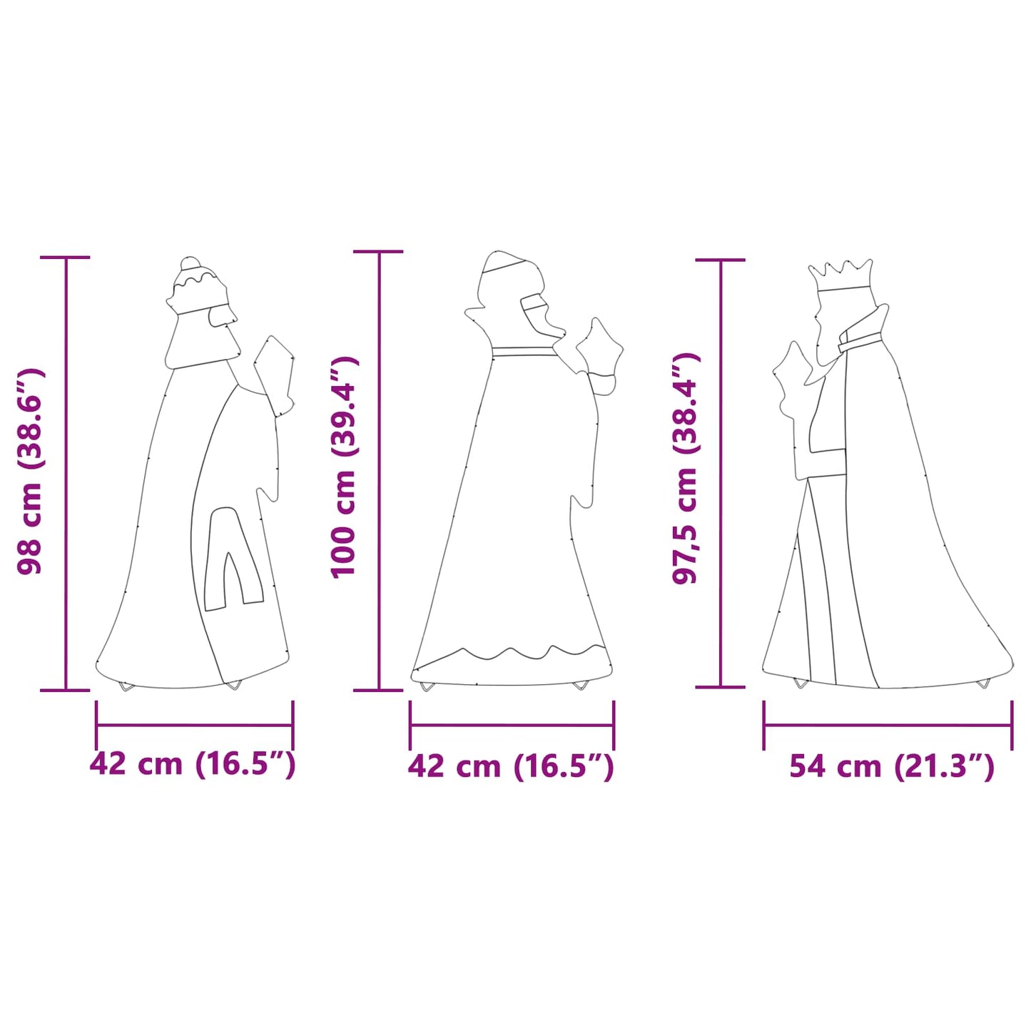 Kerstverlichting 3 pcs Warmwit 105 cm Stof is nu te koop bij PeponiXL, paradijselijk wonen!