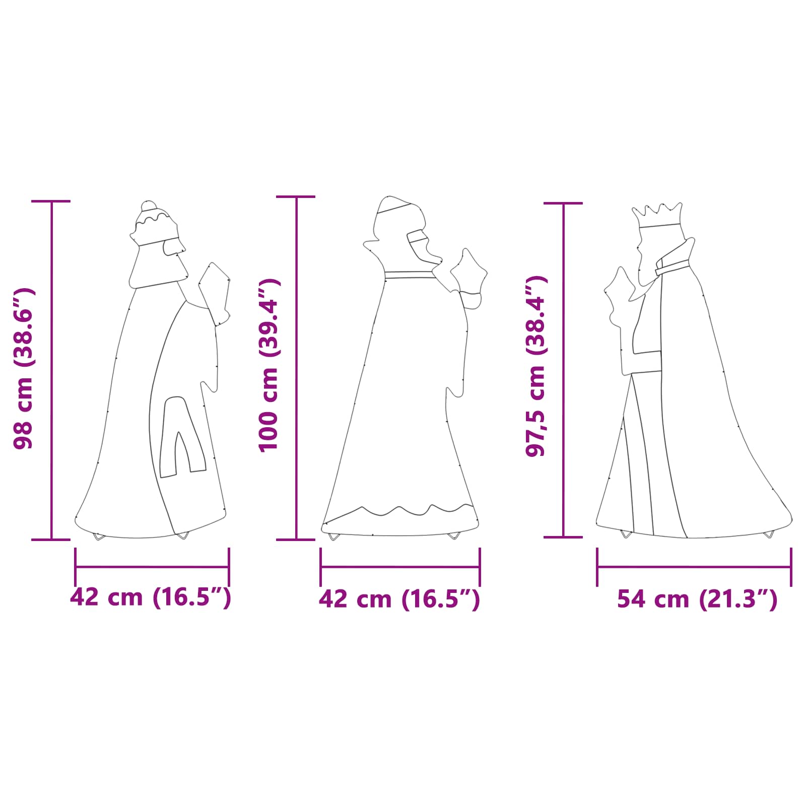 Kerstverlichting 3 pcs Warmwit 105 cm Stof is nu te koop bij PeponiXL, paradijselijk wonen!