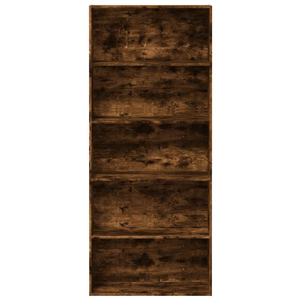 Boekenkast 80x30x189 cm bewerkt hout gerookt eikenkleurig is nu te koop bij PeponiXL, paradijselijk wonen!