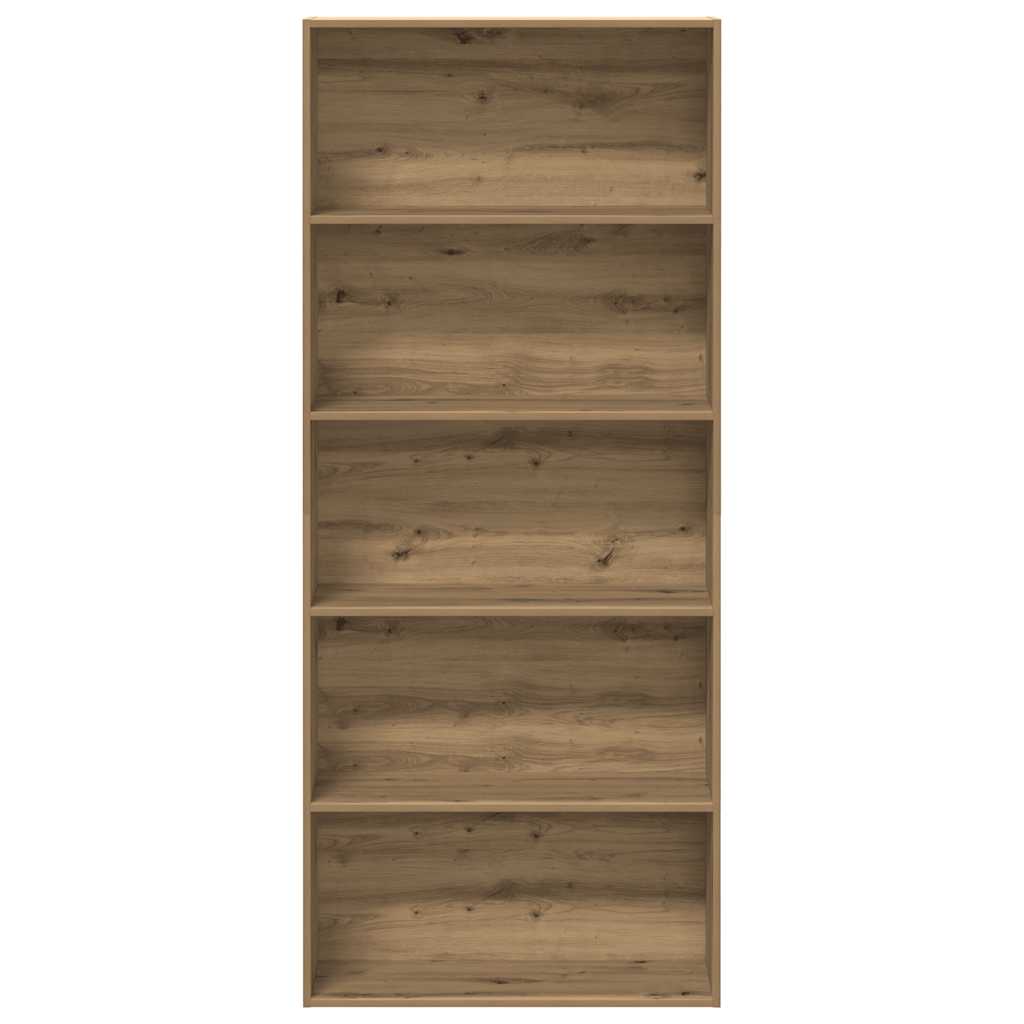 Boekenkast 80x30x189 cm bewerkt hout artisanaal eikenkleur is nu te koop bij PeponiXL, paradijselijk wonen!
