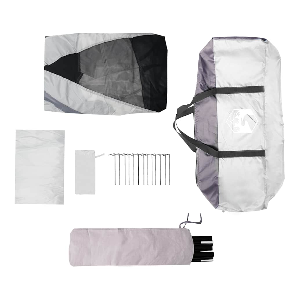 Zwembadtent met uitneembare buiten- gaaswanden 670x590 cm grijs is nu te koop bij PeponiXL, paradijselijk wonen!