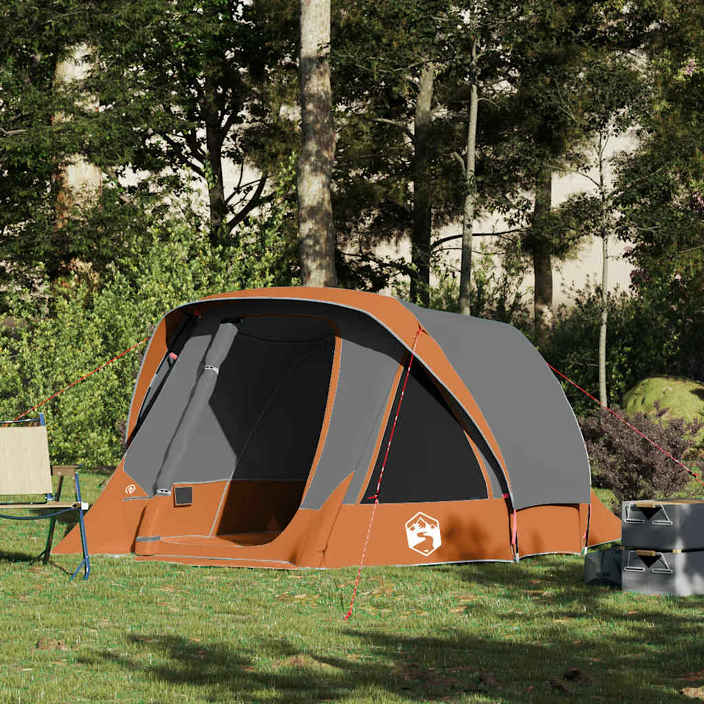 Tent 4-persoons waterdicht grijs en oranje is nu te koop bij PeponiXL, paradijselijk wonen!