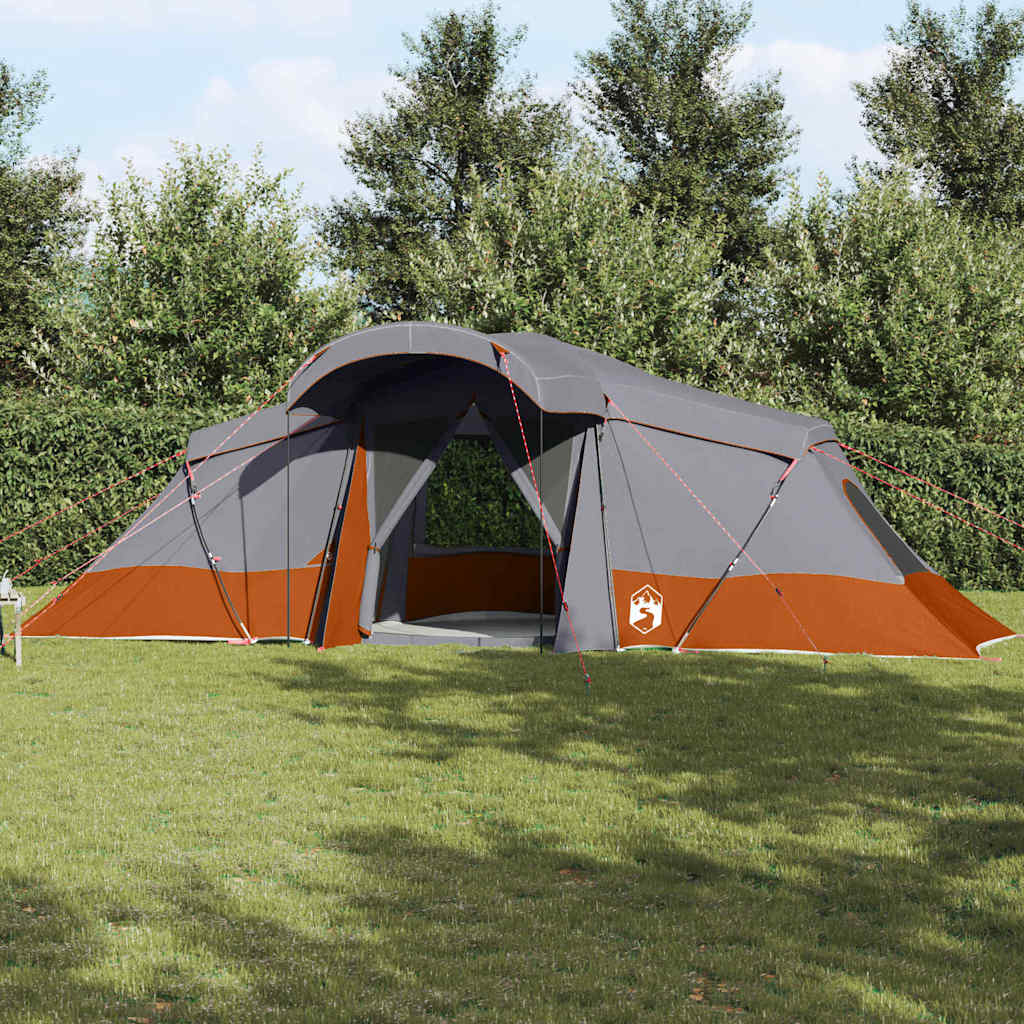 Gezinstent met dak Grijs en Oranje 721 x 335 x 212 cm is nu te koop bij PeponiXL, paradijselijk wonen!