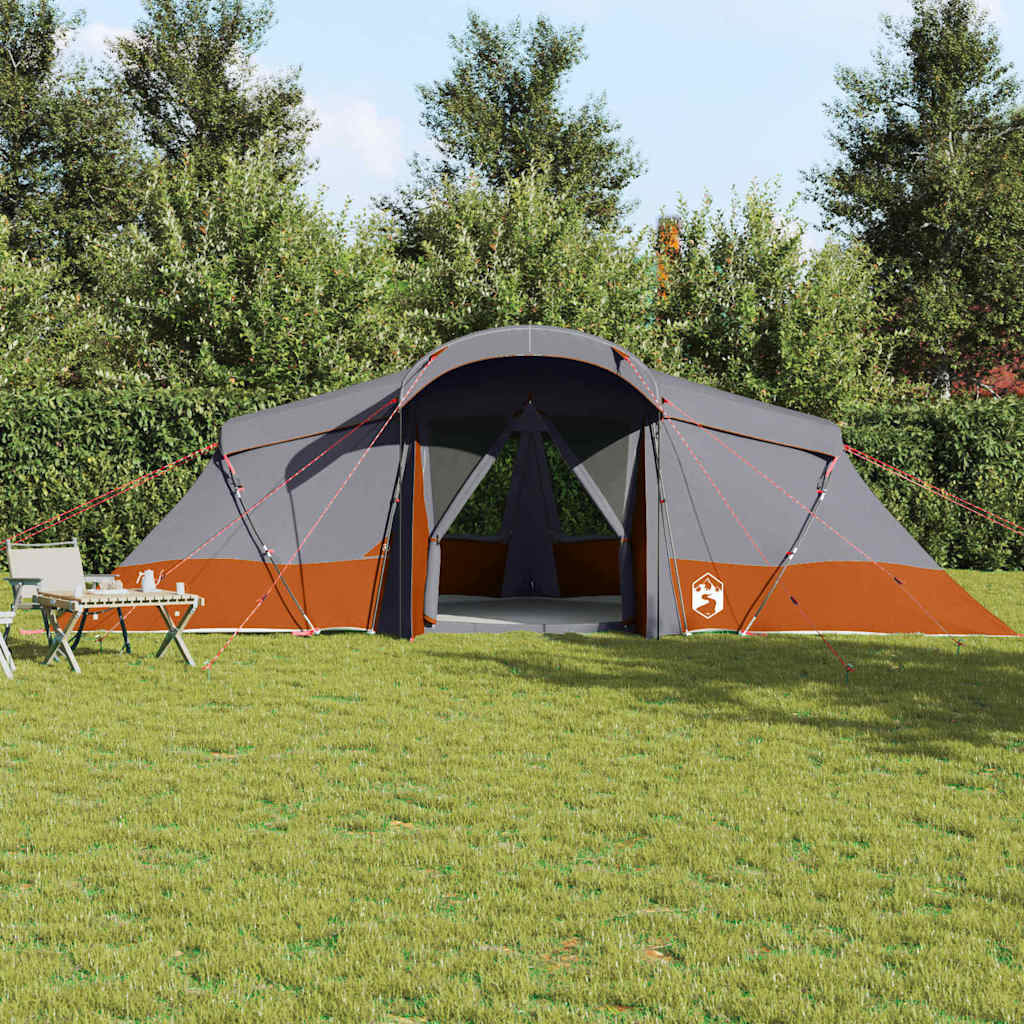 Gezinstent met dak Grijs en Oranje 721 x 335 x 212 cm is nu te koop bij PeponiXL, paradijselijk wonen!