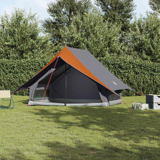 Gezinstent met dak Grijs en Oranje 256 x 256 x 185 cm is nu te koop bij PeponiXL, paradijselijk wonen!