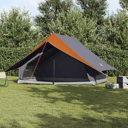 Gezinstent met dak Grijs en Oranje 315 x 286 x 200 cm is nu te koop bij PeponiXL, paradijselijk wonen!