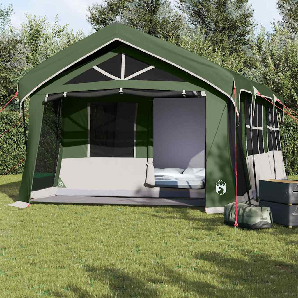 Gezinstent met dak Groen en Wit 620 x 322 x 240 cm Polyester is nu te koop bij PeponiXL, paradijselijk wonen!