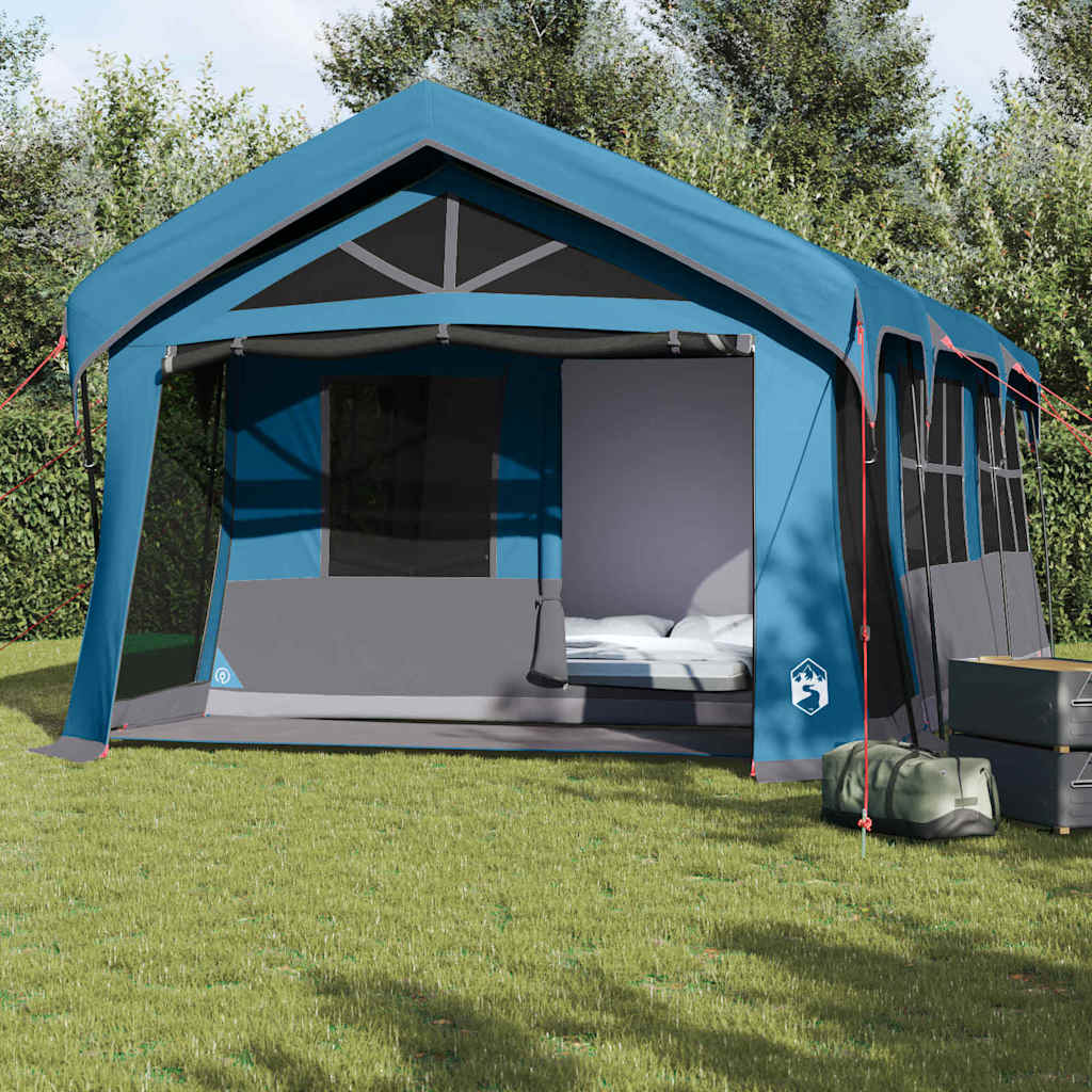 Gezinstent met dak Blauw en Grijs 620 x 322 x 240 cm Polyester is nu te koop bij PeponiXL, paradijselijk wonen!
