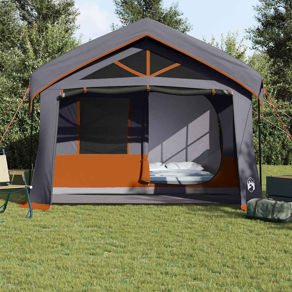 Gezinstent met dak Grijs en Oranje 620 x 322 x 240 cm Polyester is nu te koop bij PeponiXL, paradijselijk wonen!