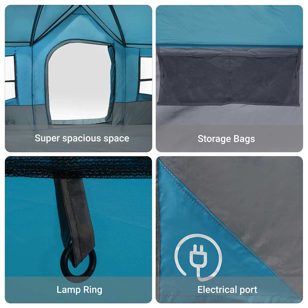 Gezinstent Blauw en Grijs 622 x 295 x 238 cm Polyester en staal is nu te koop bij PeponiXL, paradijselijk wonen!