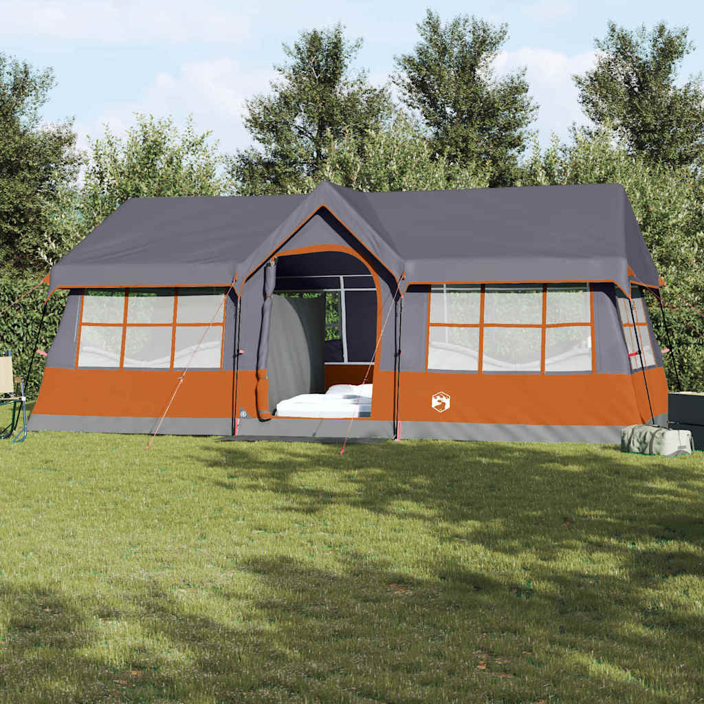 Gezinstent met dak Grijs en Oranje 622 x 295 x 238 cm is nu te koop bij PeponiXL, paradijselijk wonen!