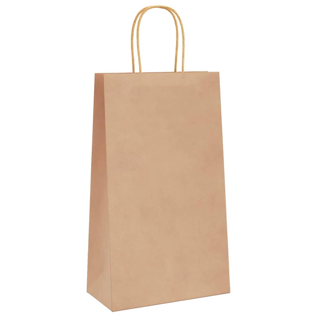 Papieren zakken 50 st met hengsels 21x11x36 cm bruin is nu te koop bij PeponiXL, paradijselijk wonen!