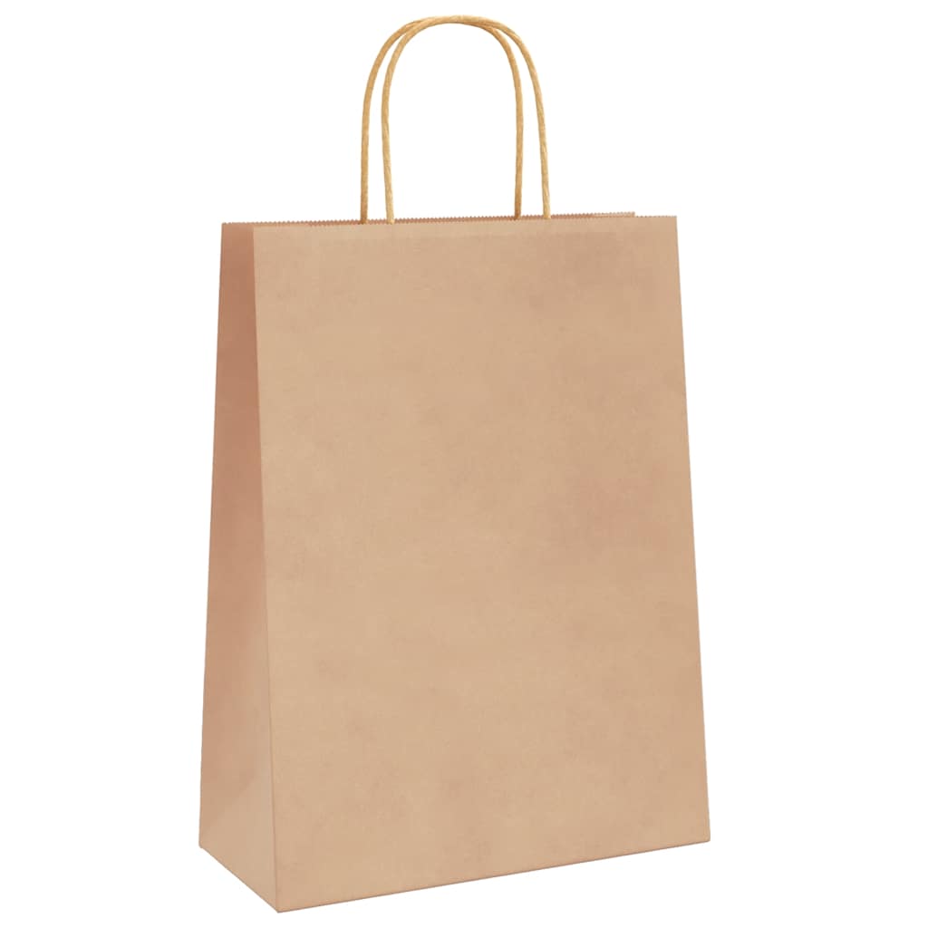 Papieren zakken 250 st met hengsels 26x12x35 cm bruin is nu te koop bij PeponiXL, paradijselijk wonen!