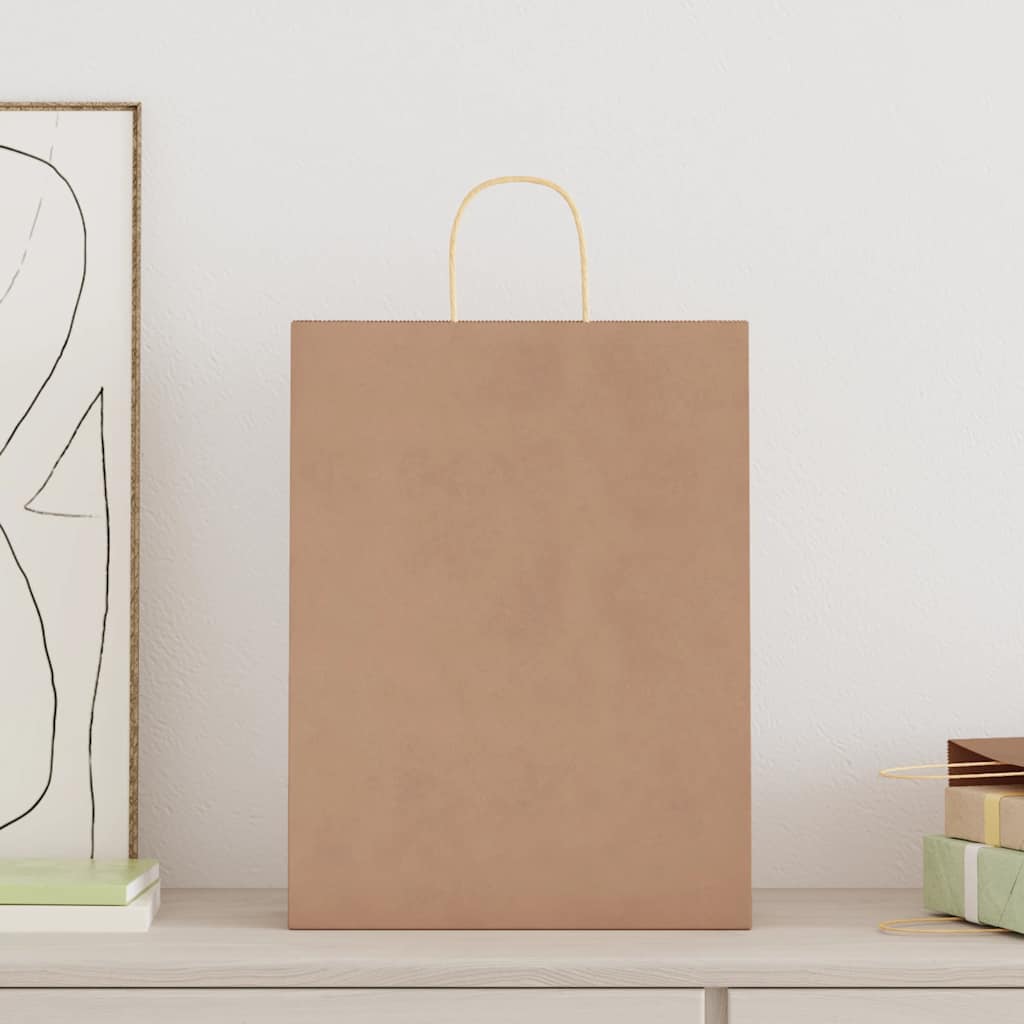 Papieren zakken 250 st met hengsels 32x12x42 cm bruin is nu te koop bij PeponiXL, paradijselijk wonen!