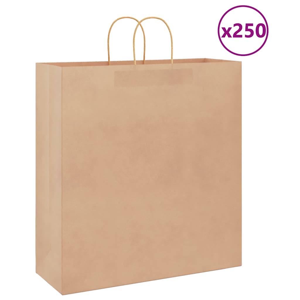 Papieren zakken 250 st met hengsels 45x17x48 cm bruin is nu te koop bij PeponiXL, paradijselijk wonen!