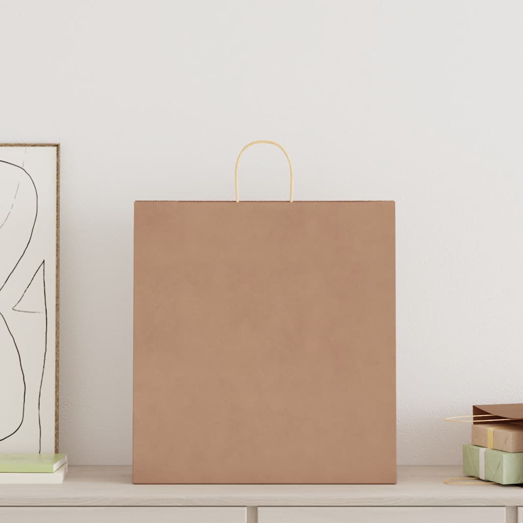 Papieren zakken 250 st met hengsels 45x17x48 cm bruin is nu te koop bij PeponiXL, paradijselijk wonen!