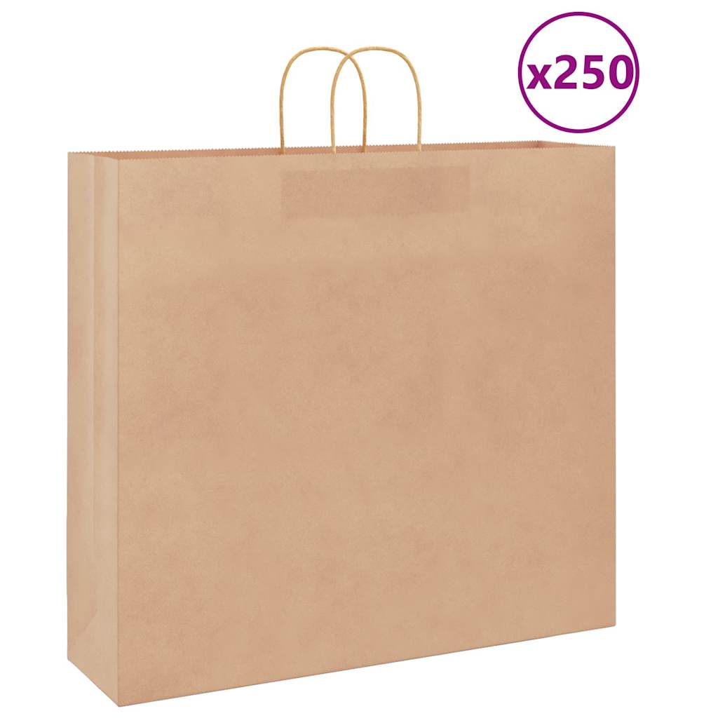 Papieren zakken 250 st met hengsels 54x15x49 cm bruin is nu te koop bij PeponiXL, paradijselijk wonen!