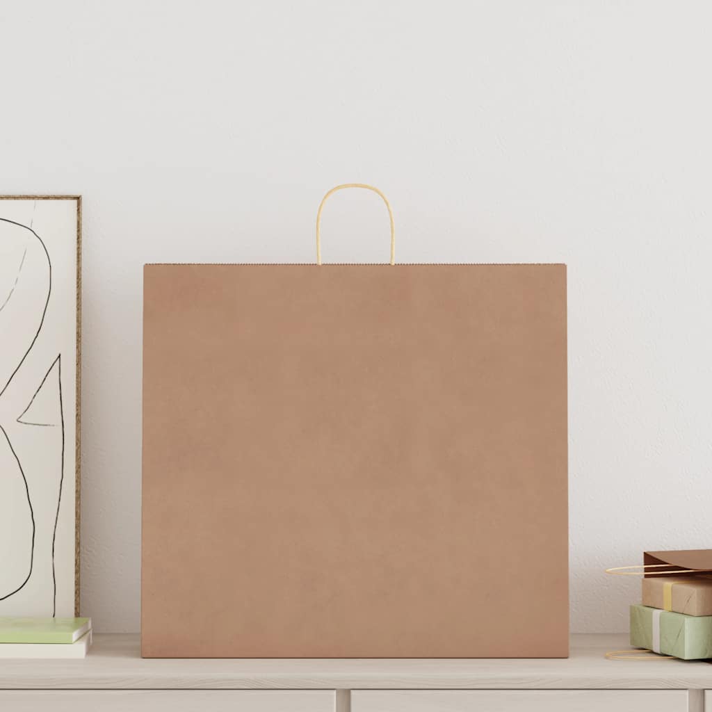 Papieren zakken 250 st met hengsels 54x15x49 cm bruin is nu te koop bij PeponiXL, paradijselijk wonen!