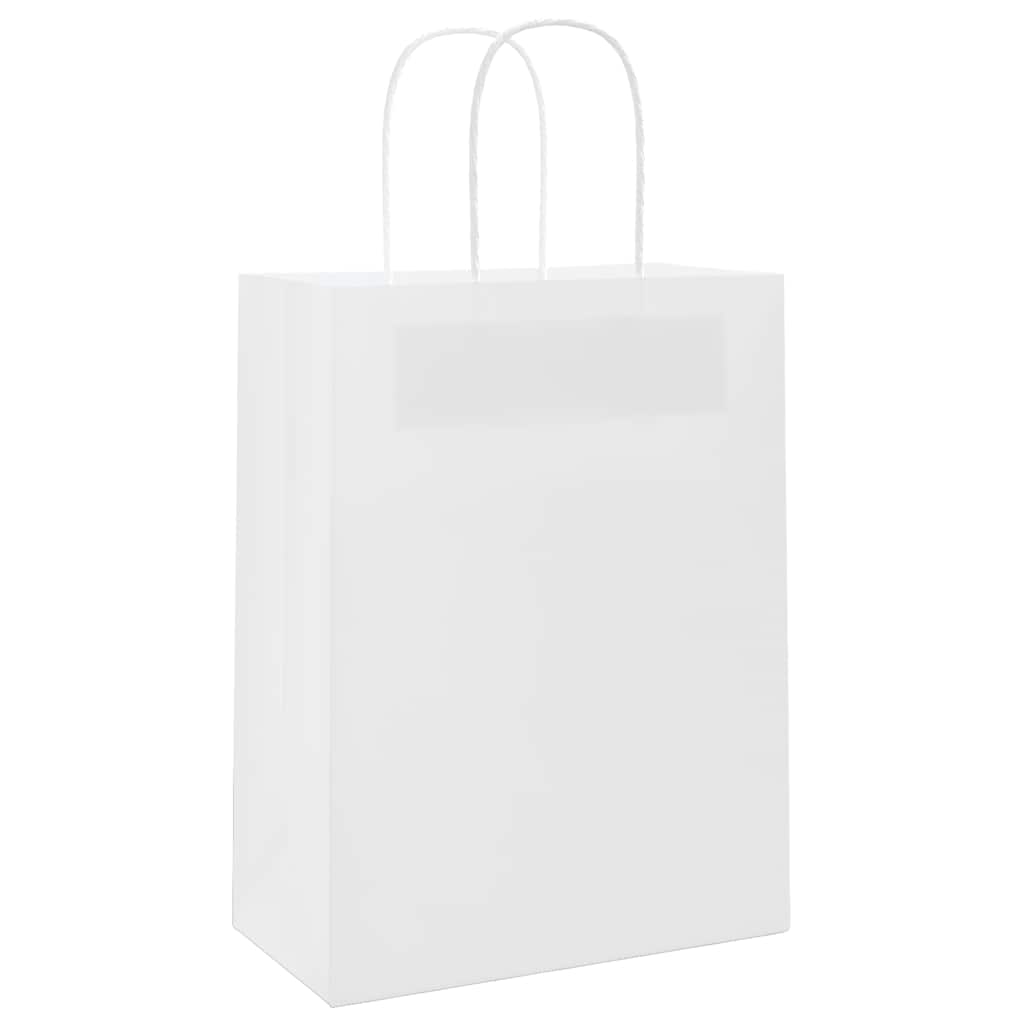 Papieren zakjes 50 st met hengsels 21x11x28 cm wit is nu te koop bij PeponiXL, paradijselijk wonen!